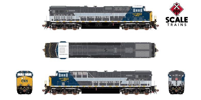 Scaletrains SXT39933 GE ES44AH - CSX/Heritage/New York Central/NYC #1853 - ESU v5.0 DCC & Sound HO Scale