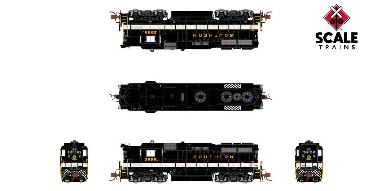 ScaleTrains SXT39983 EMD GP30, Southern/Dulux/Partial Barricade Striping #2585 DCC & Sound N Scale