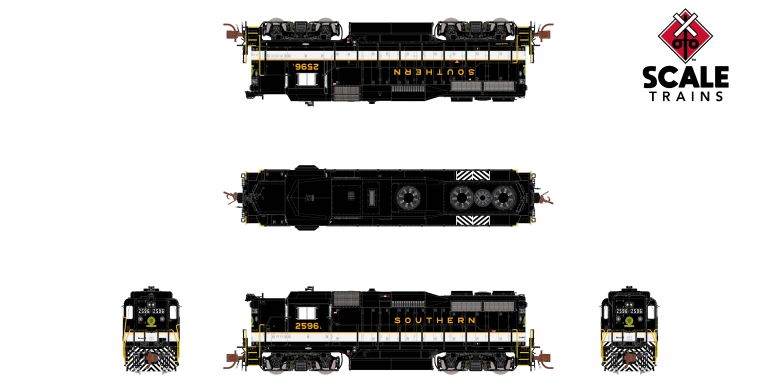 ScaleTrains SXT39989 EMD GP30, Southern/Dulux/Full Barricade Striping #2596 DCC & Sound N Scale