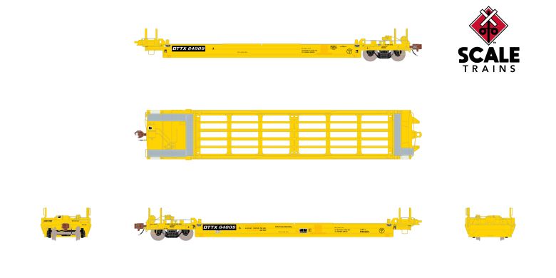 Scaletrains SXT40085 PS-Trinity Backpacker Well Car Set (5) Trailer Train/Speed Logo/Patched #64037 HO Scale