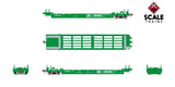 Scaletrains SXT40088 PS-Trinity Backpacker Well Car Set (5) Burlington Northern/Twin-Pack #63905 HO Scale