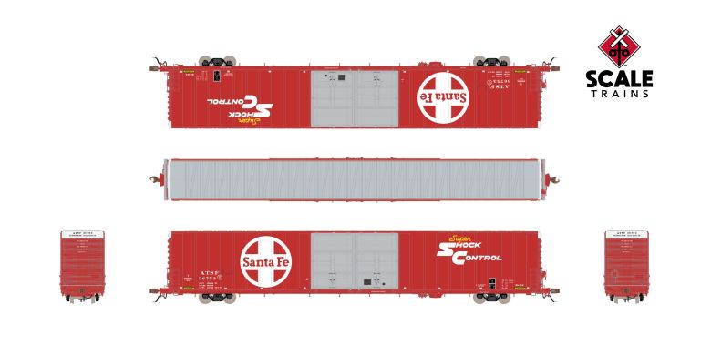 Scaletrains SXT40091 Thrall 86' High-Cube Double-Plug-Door Boxcar, Santa Fe/ATSF #36753 HO Scale