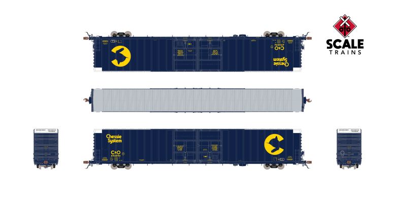 Scaletrains SXT40095 Thrall 86' High-Cube Double-Plug-Door Boxcar, Chessie System/CHSY C&O #493594 HO Scale