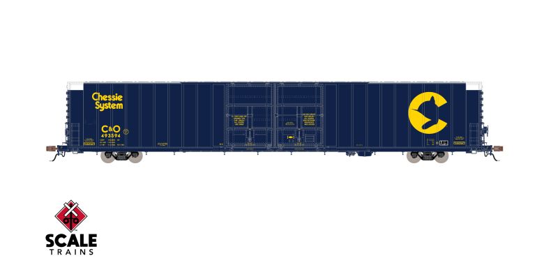 Scaletrains SXT40095 Thrall 86' High-Cube Double-Plug-Door Boxcar, Chessie System/CHSY C&O #493594 HO Scale