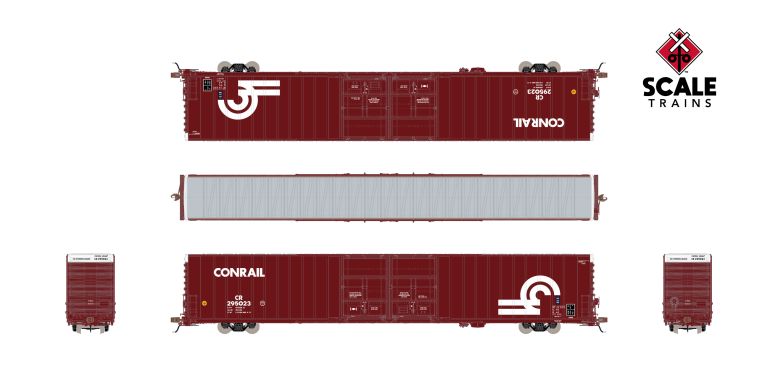 Scaletrains SXT40099 Thrall 86' High-Cube Double-Plug-Door Boxcar, Conrail/Large Logo/CR #295023 HO Scale