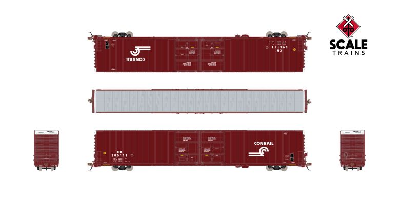 Scaletrains SXT40101 Thrall 86' High-Cube Double-Plug-Door Boxcar, Conrail/Small Logo/CR #295111 HO Scale