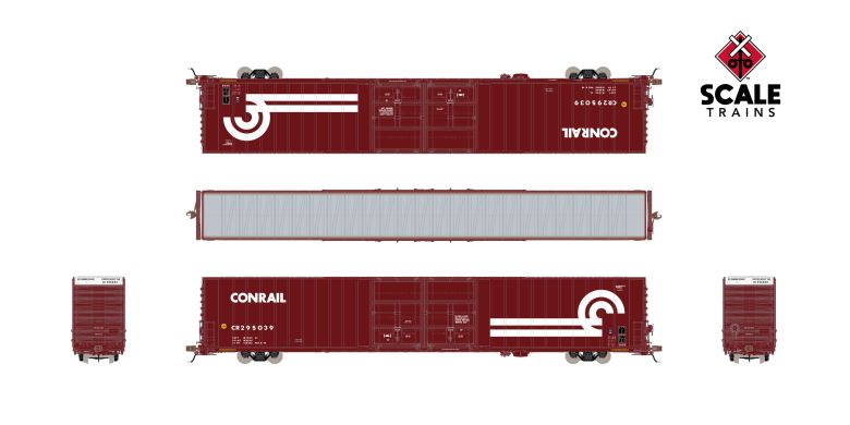 Scaletrains SXT40102 Thrall 86' High-Cube Double-Plug-Door Boxcar, Conrail/Extra Large Logo/CR #295039 HO Scale