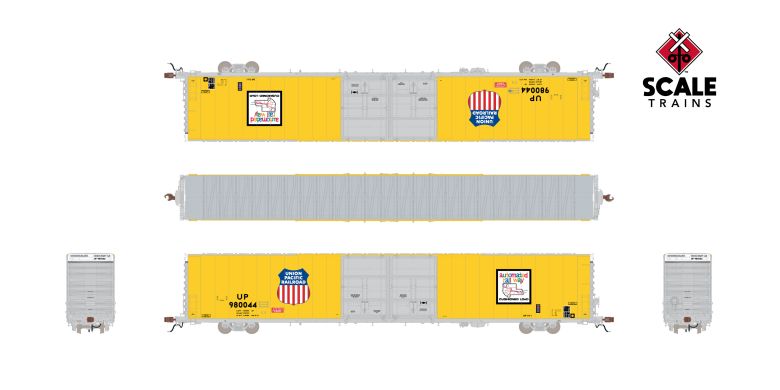 Scaletrains SXT40112 Thrall 86' High-Cube Double-Plug-Door Boxcar, Union Pacific/Automated Railway/Patched/UP #980044 HO Scale