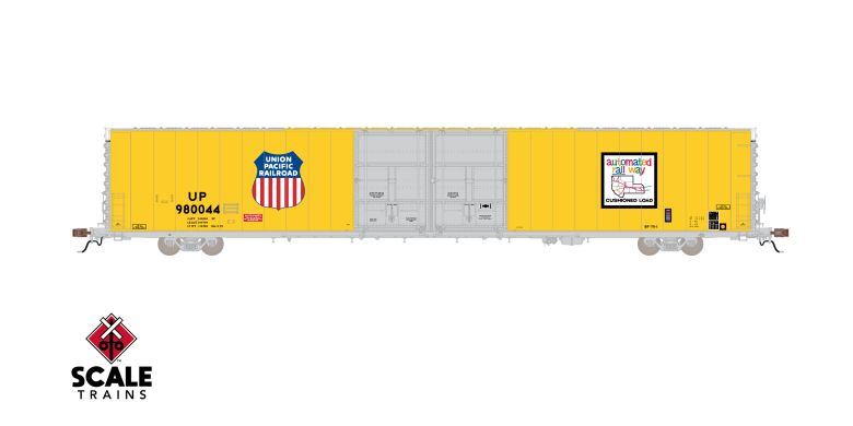 Scaletrains SXT40112 Thrall 86' High-Cube Double-Plug-Door Boxcar, Union Pacific/Automated Railway/Patched/UP #980044 HO Scale