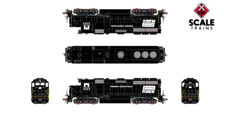 Scaletrains Rivet Counter SXT40217 EMD GP40 Phase IIb, PC Penn Central #3146 HO Scale