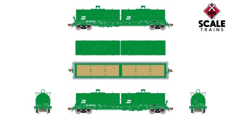 Scaletrains SXT40266 Thrall 48' 2-Hood Coil Steel Car BN Burlington Northern #686005 HO Scale