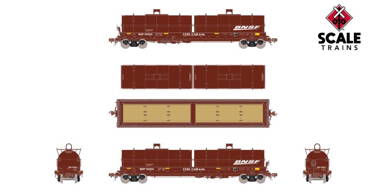Scaletrains SXT40276 Thrall 48' 2-Hood Coil Steel Car BNSF/Wedge Hoods #534219 HO Scale
