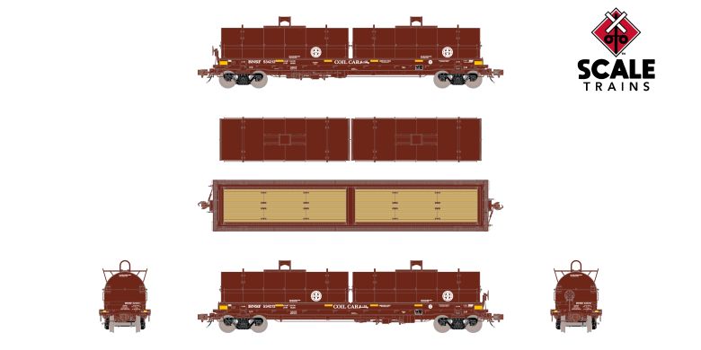 Scaletrains SXT40275 Thrall 48' 2-Hood Coil Steel Car BNSF/Circle-Cross Hoods #534217 HO Scale