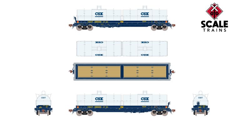 Scaletrains SXT40282 Thrall 48' 2-Hood Coil Steel Car CSX/White Hoods #496067 HO Scale