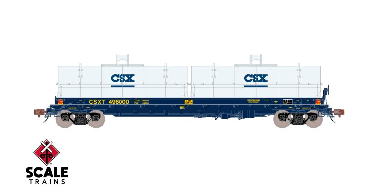 Scaletrains SXT40282 Thrall 48' 2-Hood Coil Steel Car CSX/White Hoods #496067 HO Scale