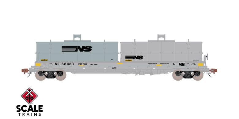 Scaletrains SXT40303 Thrall 48' 2-Hood Coil Steel Car Norfolk Southern/Mismatched Thoroughbred Logo Hoods #168483 HO Scale
