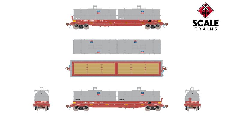 Scaletrains SXT40304 Thrall 48' 2-Hood Coil Steel Car CHTT/ex-CTRN Patched/Union Pacific Hoods #100524 HO Scale