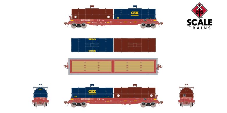 Scaletrains SXT40305 Thrall 48' 2-Hood Coil Steel Car CHTT/ex-CTRN Patched/ATSF & CSX Hoods #100639 HO Scale