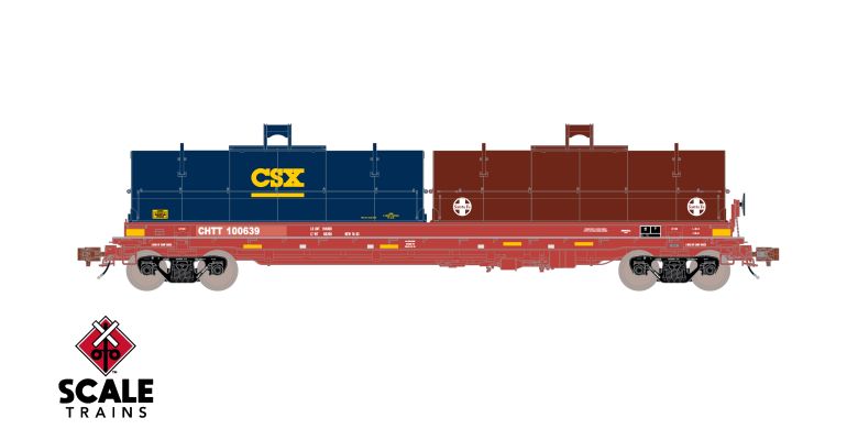 Scaletrains SXT40305 Thrall 48' 2-Hood Coil Steel Car CHTT/ex-CTRN Patched/ATSF & CSX Hoods #100639 HO Scale