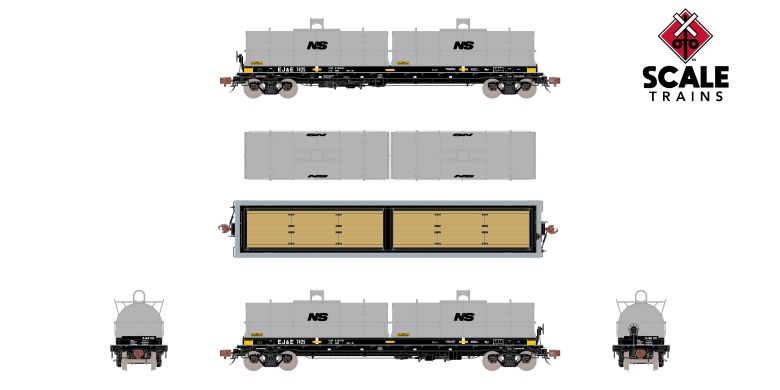 Scaletrains SXT40307 Thrall 48' 2-Hood Coil Steel Car Elgin Joliet & Eastern/Non-Standard NS Hoods #7425 HO Scale