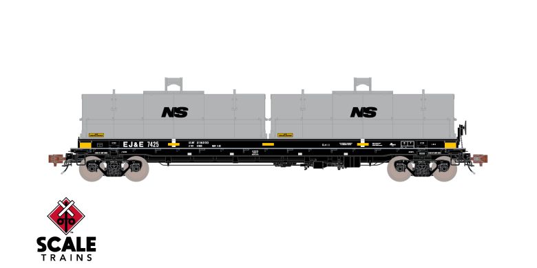 Scaletrains SXT40307 Thrall 48' 2-Hood Coil Steel Car Elgin Joliet & Eastern/Non-Standard NS Hoods #7425 HO Scale