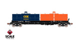 Scaletrains SXT40308 Thrall 48' 2-Hood Coil Steel Car Elgin Joliet & Eastern/EJ&E Orange & CSX Hoods #7477 HO Scale