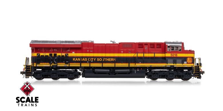 ScaleTrains SXT40376 Scale GE ET44AC, Kansas City Southern/Belle #5016 DCC & Sound HO Scale