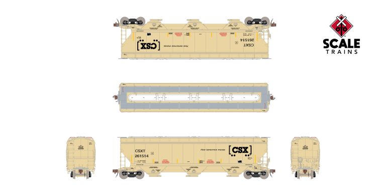 Scaletrains SXT40402 5188 Covered Hopper, CSX/Boxcar Logo #262101 HO Scale