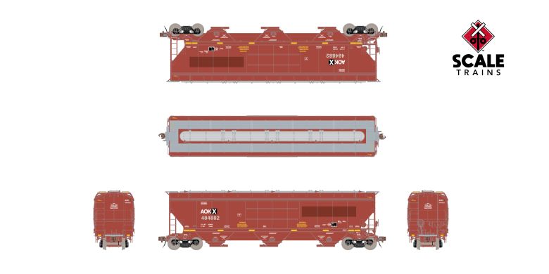 Scaletrains SXT40412 5188 Covered Hopper, AOKX/ex-BNSF Ribbed #484986 HO Scale