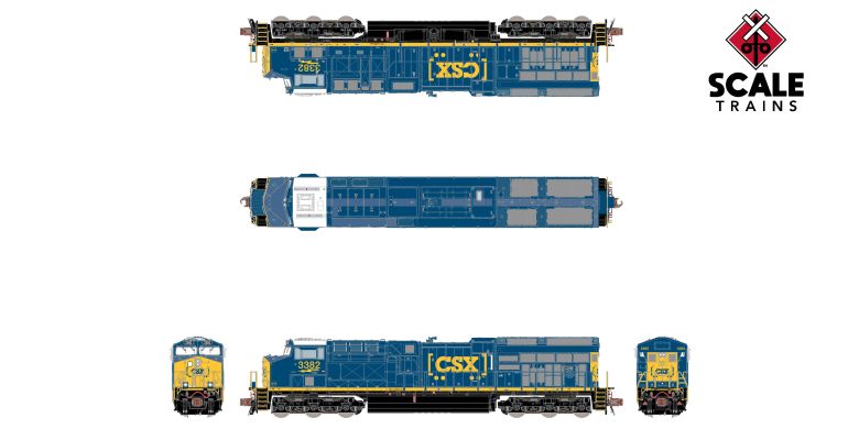 Scaletrains Rivet Counter SXT40441 GE ET44AH, CSX/YN3 Boxcar Logo/DP Sticker #3382 DCC & Sound N Scale