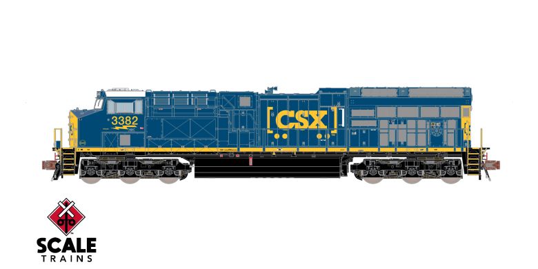 Scaletrains Rivet Counter SXT40443 GE ET44AH, CSX/YN3 Boxcar Logo/DP Sticker #3399 DCC & Sound N Scale