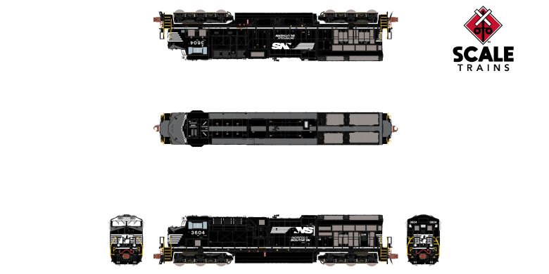 Scaletrains Rivet Counter SXT40447 GE ET44AC, Norfolk Southern/Horsehead/Standard NS Numbers #3636 DCC & Sound N Scale