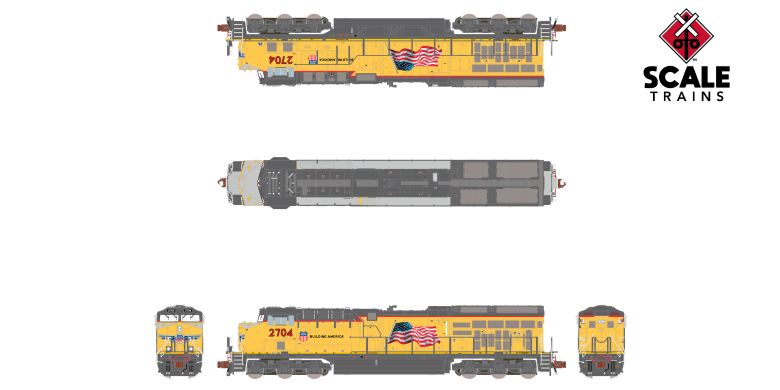 Scaletrains Rivet Counter SXT40451 GE C45AH, Union Pacific/Building America #2727 DCC & Sound N Scale