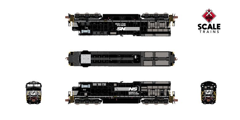 Scaletrains Rivet Counter SXT40481 GE ET44AC, Norfolk Southern/Thoroughbred #3649 DCC & Sound N Scale