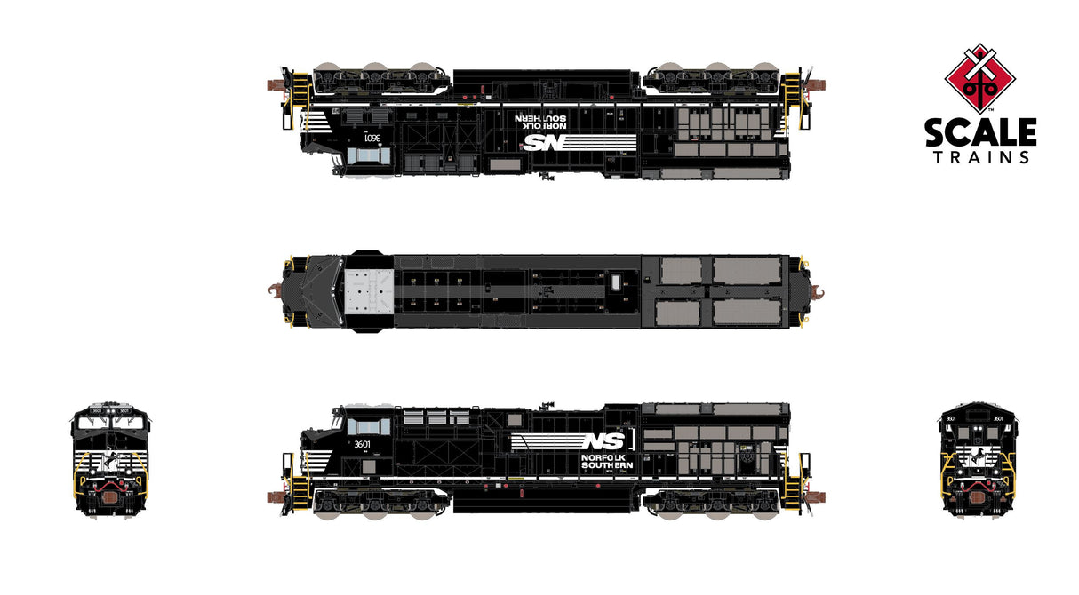 ScaleTrains SXT40515 GE ET44AC NS Norfolk Southern/Thoroughbred #3629 DCC & Sound HO Scale