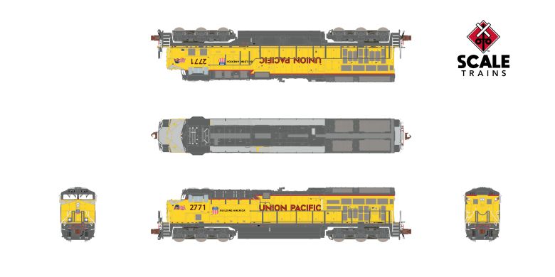 Scaletrains Rivet Counter SXT40485 GE C45AH, Union Pacific/New Small Flag Scheme #2784 DCC & Sound N Scale