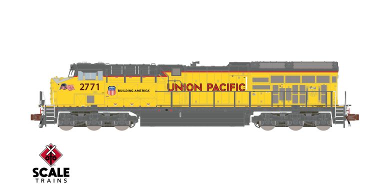 Scaletrains Rivet Counter SXT40485 GE C45AH, Union Pacific/New Small Flag Scheme #2784 DCC & Sound N Scale