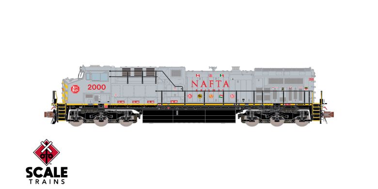 ScaleTrains SXT40609 GE AC4400CW, Kansas City Southern/NAFTA/Gray/KCS #2000 DCC & Sound N Scale