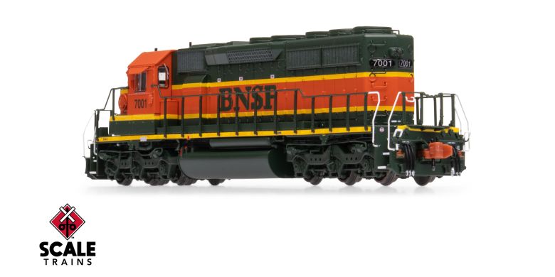 Scaletrains Rivet Counter SXT40681 EMD SD40-2, BNSF/Heritage I/Large Circle-Cross Nose Logo #7053 DCC & Sound N Scale