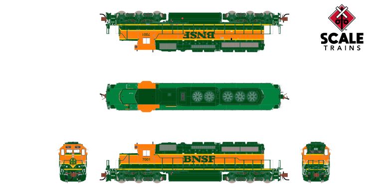 Scaletrains Rivet Counter SXT40681 EMD SD40-2, BNSF/Heritage I/Large Circle-Cross Nose Logo #7053 DCC & Sound N Scale