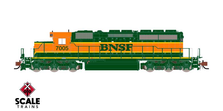 Scaletrains Rivet Counter SXT40675 EMD SD40-2, BNSF/Heritage/Small Circle-Cross Nose Logo #7016 DCC & Sound N Scale