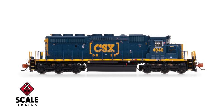Scaletrains Rivet Counter SXT40683 EMD SD40-2, CSX/YN3 Boxcar Logo/Yellow Plow #4040 DCC & Sound N Scale