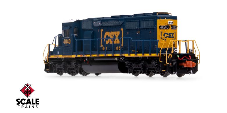 Scaletrains Rivet Counter SXT40683 EMD SD40-2, CSX/YN3 Boxcar Logo/Yellow Plow #4040 DCC & Sound N Scale