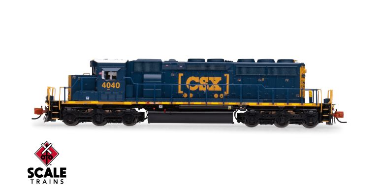 Scaletrains Rivet Counter SXT40683 EMD SD40-2, CSX/YN3 Boxcar Logo/Yellow Plow #4040 DCC & Sound N Scale