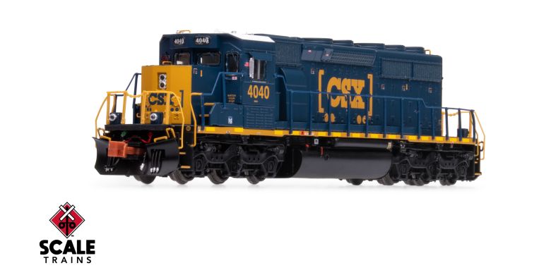 Scaletrains Rivet Counter SXT40683 EMD SD40-2, CSX/YN3 Boxcar Logo/Yellow Plow #4040 DCC & Sound N Scale