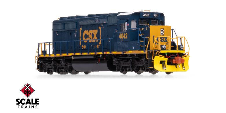 Scaletrains Rivet Counter SXT40685 EMD SD40-2, CSX/YN3 Boxcar Logo/Yellow Plow #4042 DCC & Sound N Scale
