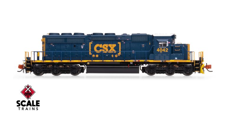 Scaletrains Rivet Counter SXT40685 EMD SD40-2, CSX/YN3 Boxcar Logo/Yellow Plow #4042 DCC & Sound N Scale