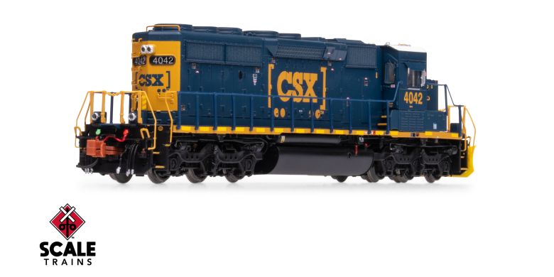 Scaletrains Rivet Counter SXT40685 EMD SD40-2, CSX/YN3 Boxcar Logo/Yellow Plow #4042 DCC & Sound N Scale