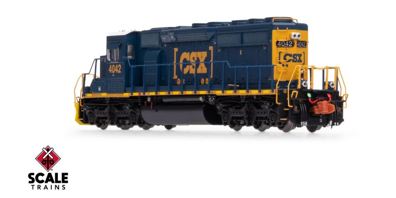 Scaletrains Rivet Counter SXT40685 EMD SD40-2, CSX/YN3 Boxcar Logo/Yellow Plow #4042 DCC & Sound N Scale
