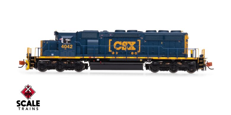 Scaletrains Rivet Counter SXT40685 EMD SD40-2, CSX/YN3 Boxcar Logo/Yellow Plow #4042 DCC & Sound N Scale